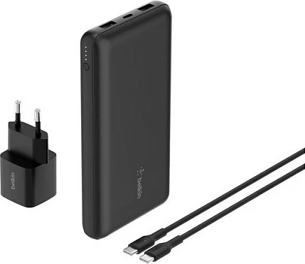 Power bank Belkin BoostCharge 20000 mAh, karikim i shpejtë, 3 porta, i zi