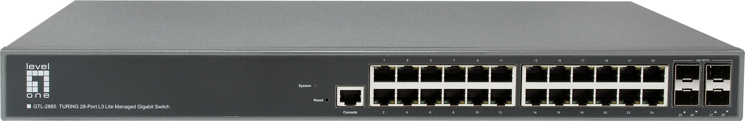 Switch Level One TURING 24xGE/4x10G SFP+, Managed L3, 19" i zi