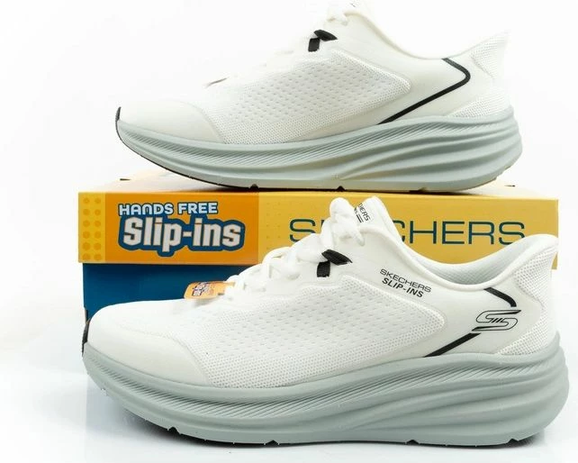 Atlete meshkuj Skechers Bobs Skillz Slip-Ins, të bardha