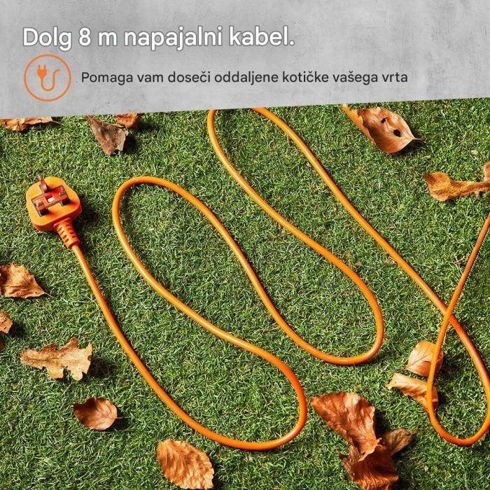 Fryrës për gjethe elektrik VONHAUS 3500362 3000W, kabllo 8 m, 2 shpejtësi, bardhë/zi