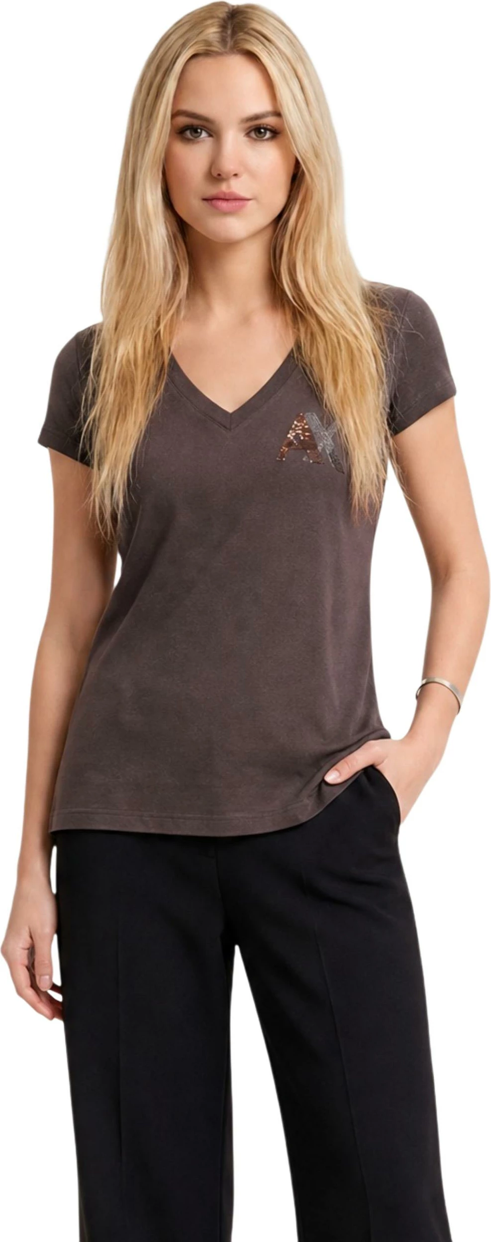Maicë për femra Armani Exchange XW002777 AF10356, kafe