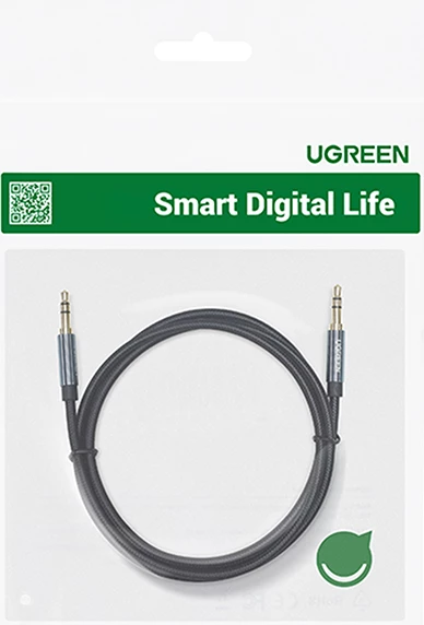 Kabllo audio AUX Ugreen AV112, 0.5m, mini jack 3.5mm, këndore, Blu