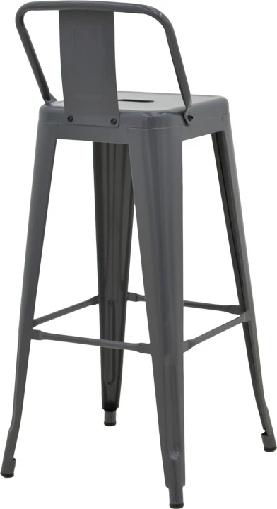 Karrige për bar me mbështetëse Utopia, metal antracit, 42x42x97cm