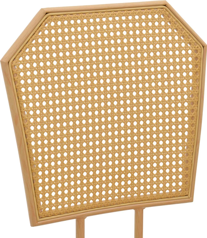 Karrige për bar Camilla I, ratan PE natyral, stof natyral, metal natyral, 47.5x58x117cm (2 copë)