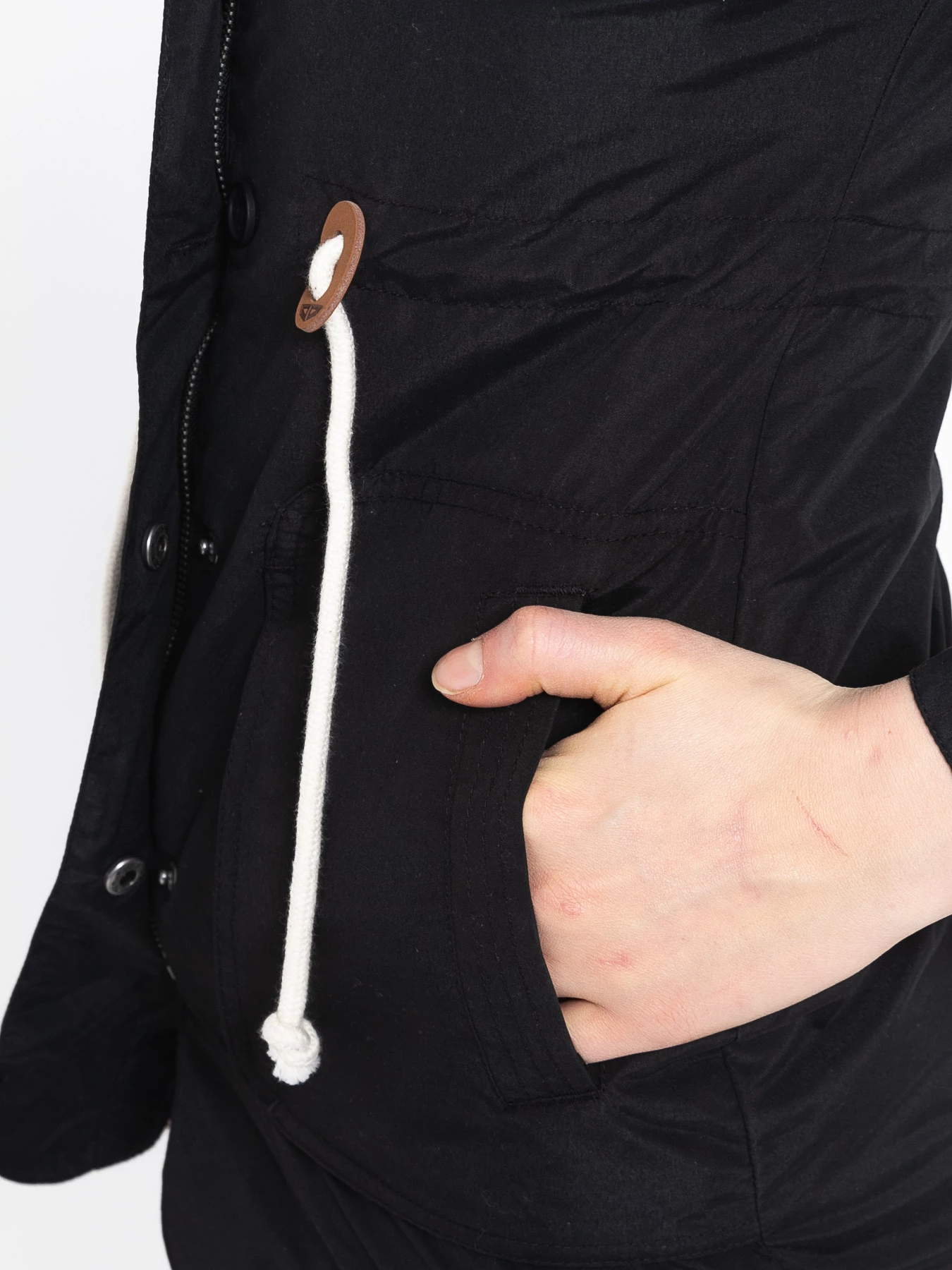 Xhaketë parka shiu Woox Drizzle, madhësia EU 34, 8000 mm waterproof, e zezë