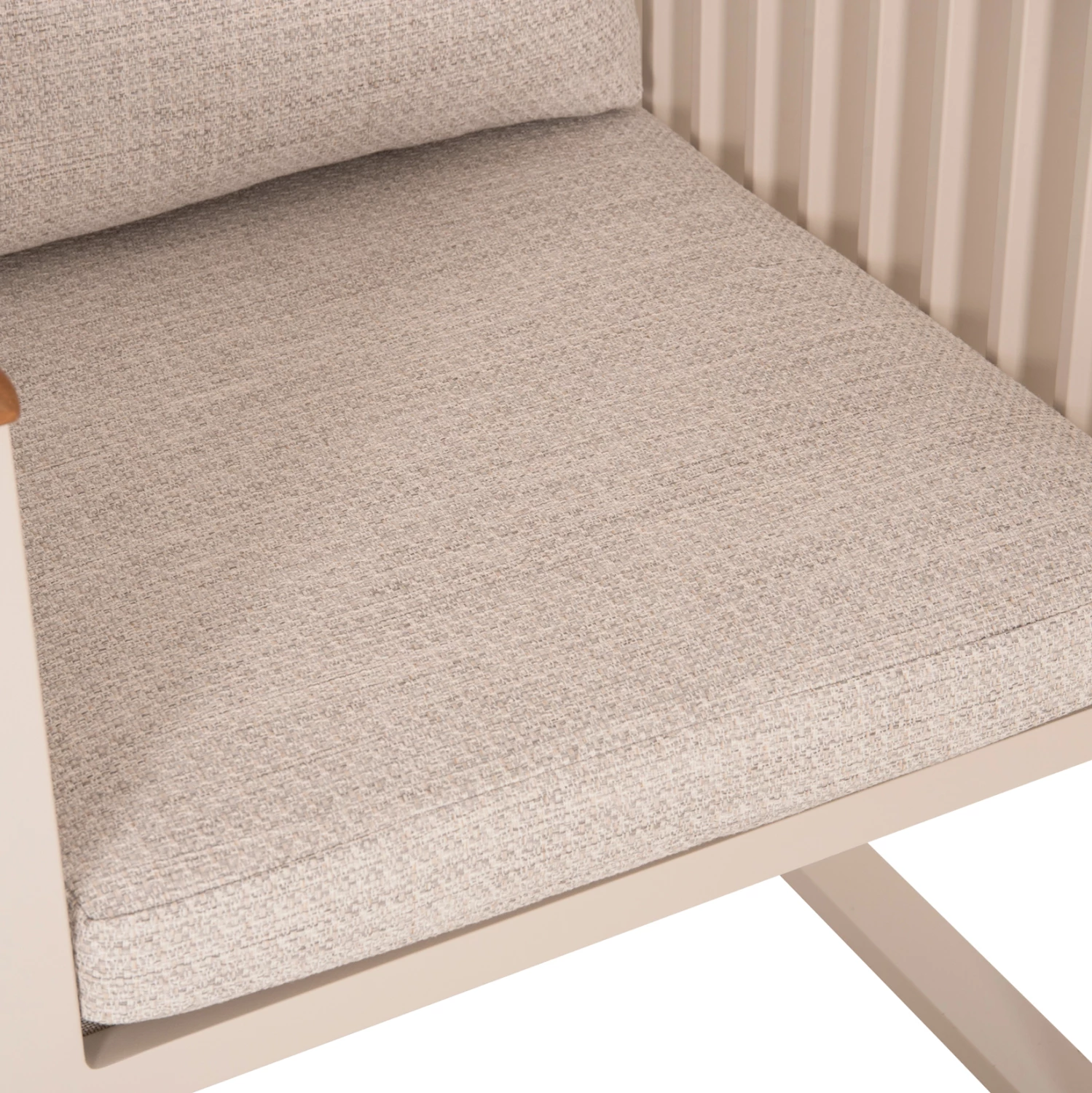 Karrige ngrënie për jashtë, alumini, ngjyrë fildishi, jastëkë bezhë, ETERNITY CD6176.01, 65x72x84cm