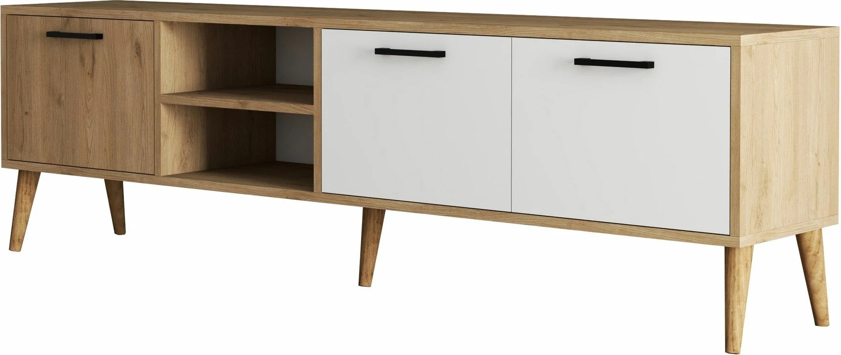 Komodë TV Hanah Home, Exxen - 1585, ngjyrë lis dhe e bardhë