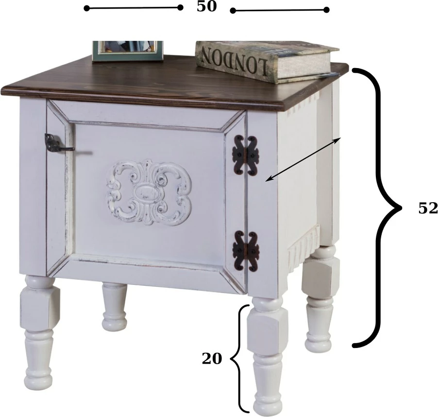 Komodinë nate Hanah Home, Ada, ngjyrë e zezë