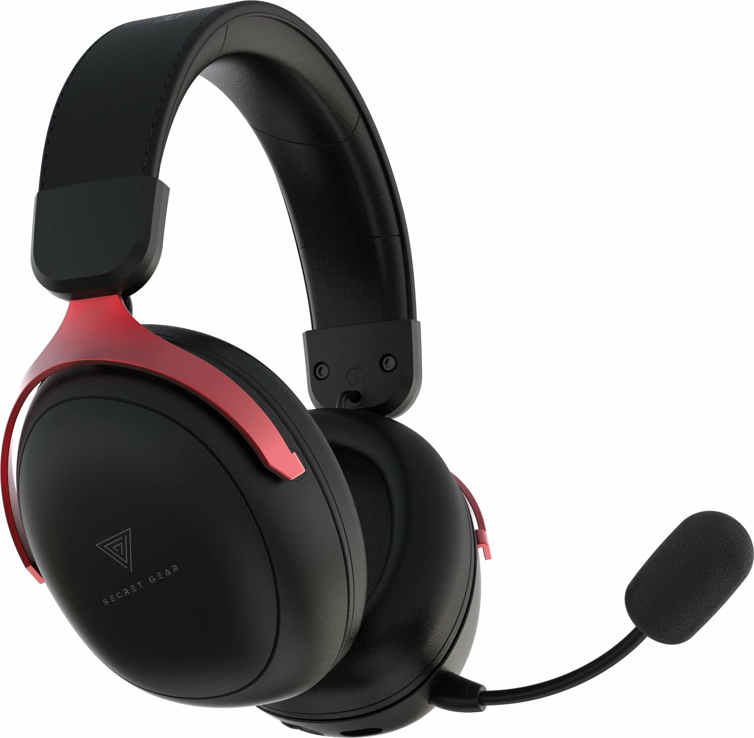 Kufje gaming Secret Gear SX1 7.1 wireless (2.4GHz/Bluetooth) + USB-C, mikrofon i shkëputshëm, Black/Red, set me transmitter 2.4G