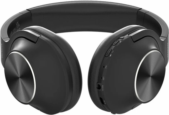 Kufje Bluetooth me ANC Aiwa HST-220BT, mbi vesh, BT 5.4, 40-50 orë, USB-C, AUX 3.5 mm, të palosshme, të zeza, set me kabllo USB-C dhe AUX