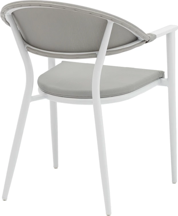 Tavolinë me karrige Kliton-Pino set prej 5 copash alumin në ngjyrë të bardhë 150x80x74cm