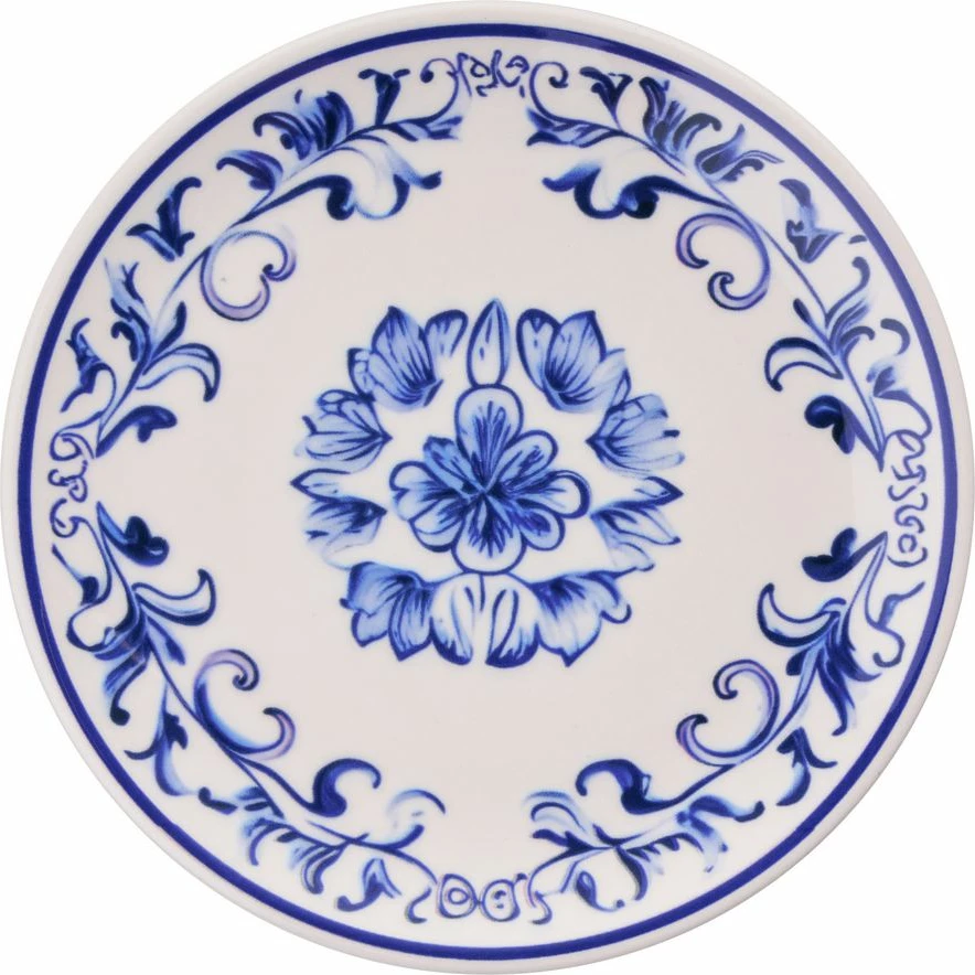 Set pjatash për ëmbëlsira (6 copë), Hermia Concept, lule blu