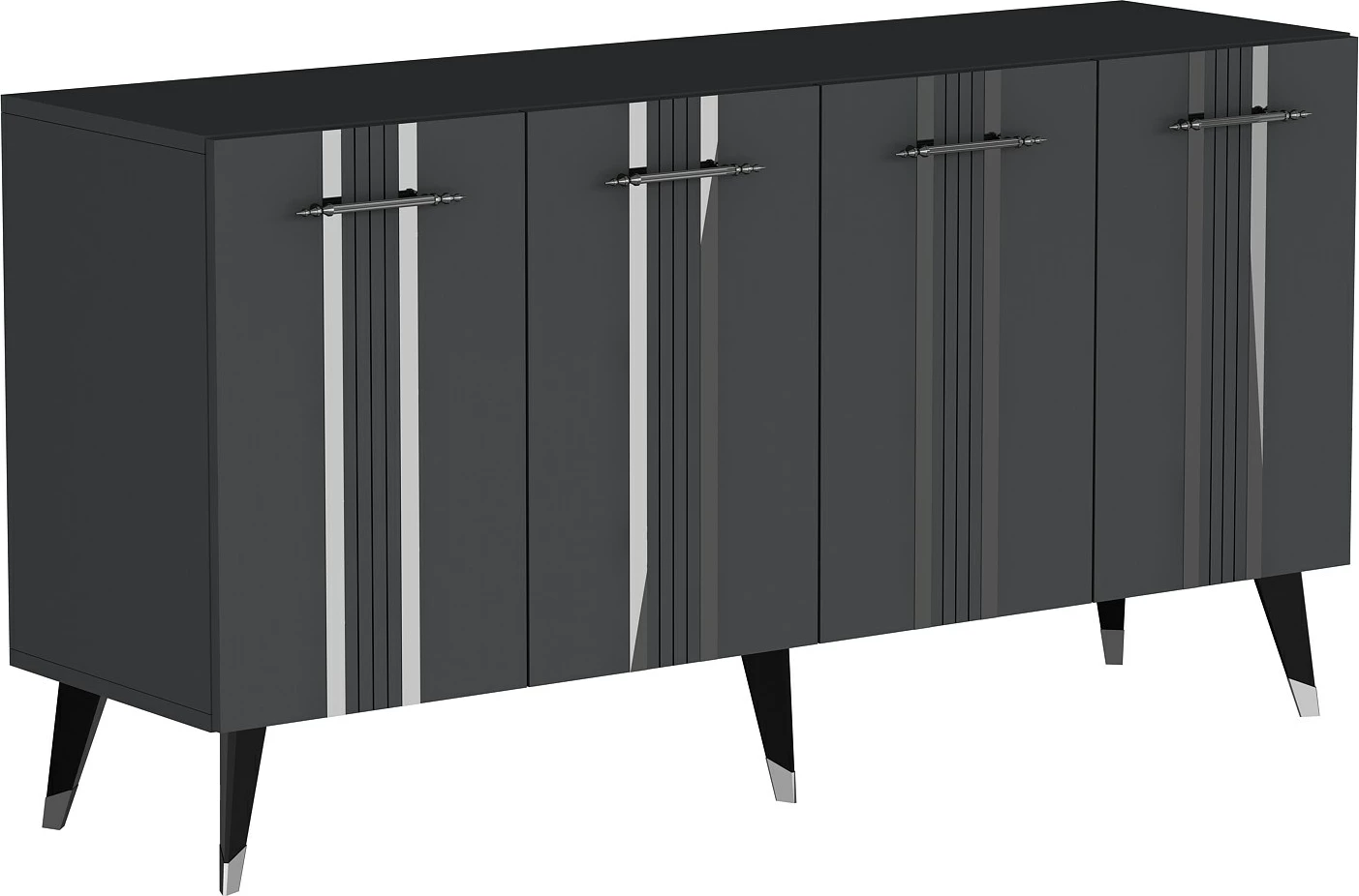Konsol Asel, anthracite, silver, Hanah Home
