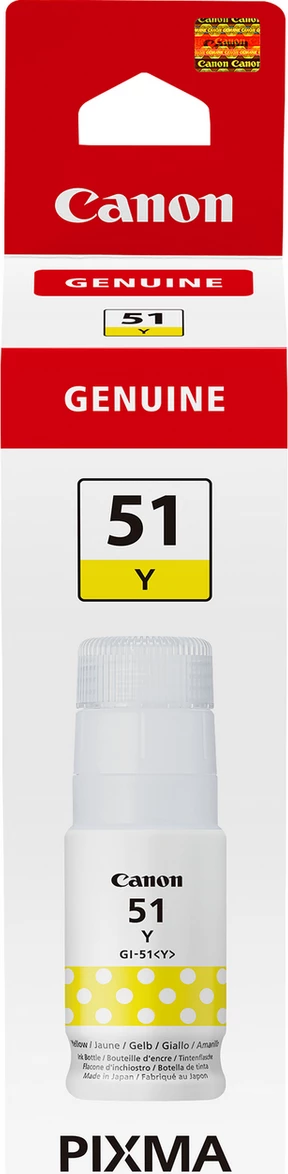 Shishe bojë printeri, Canon GI-51 (4548C001), standard, e verdhë