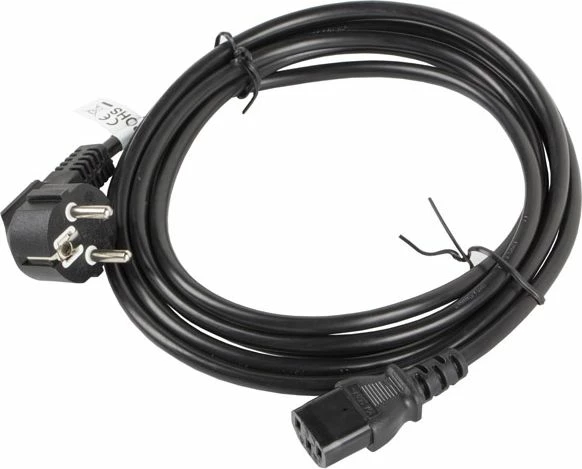 Kabllo rryme Lanberg CA-C13C-11CC-0030-BK, Schuko në IEC 320 C13, 3 m, prizë e këndshme, e zezë