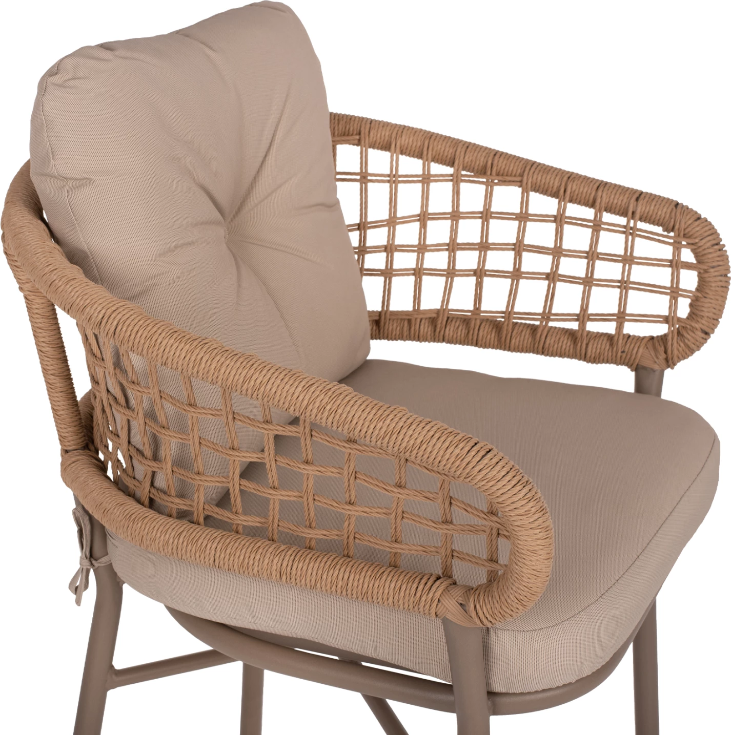 Karrige alumini mocha profesionale rattan & jastëkë bezhë FH5863.02 60x56x84 cm