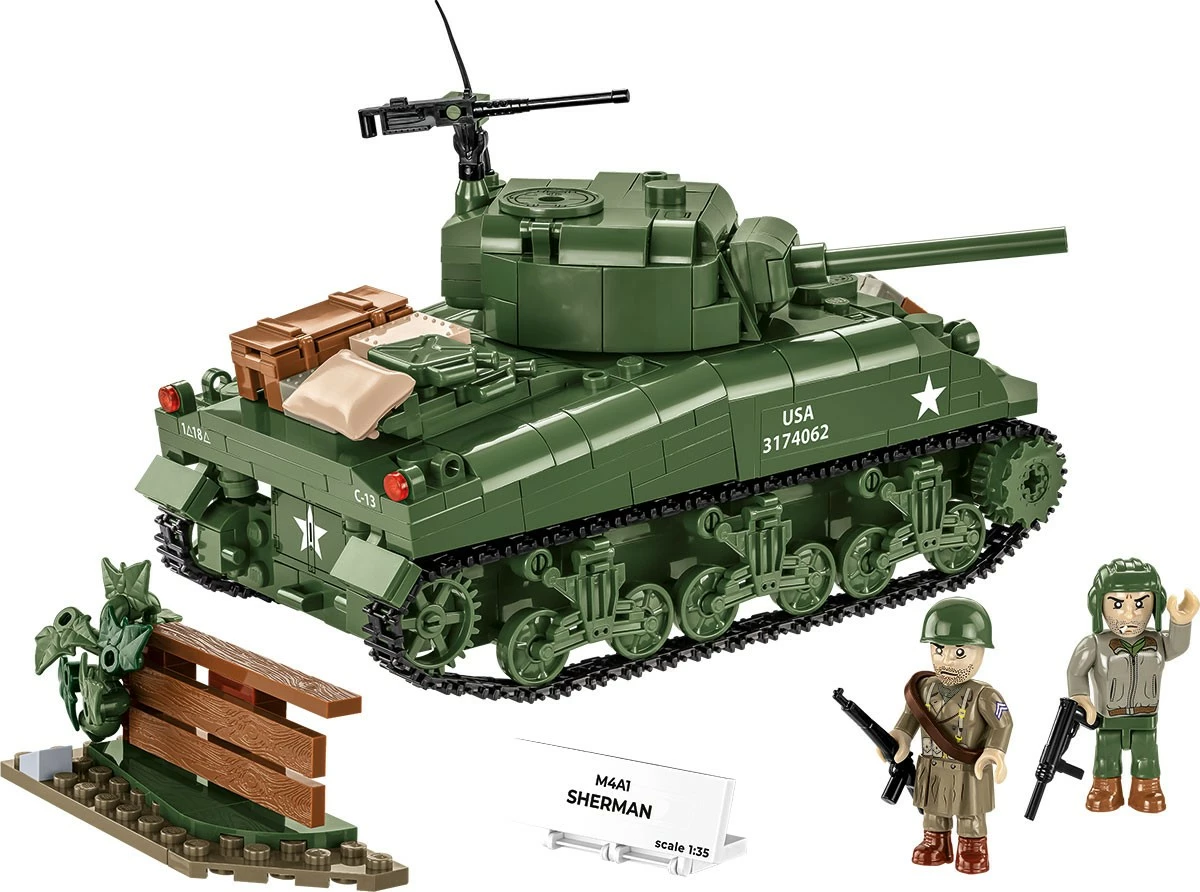 Set blloqesh Cobi M4A1 Sherman, 663 pjesë, me 2 figurina, Jeshile