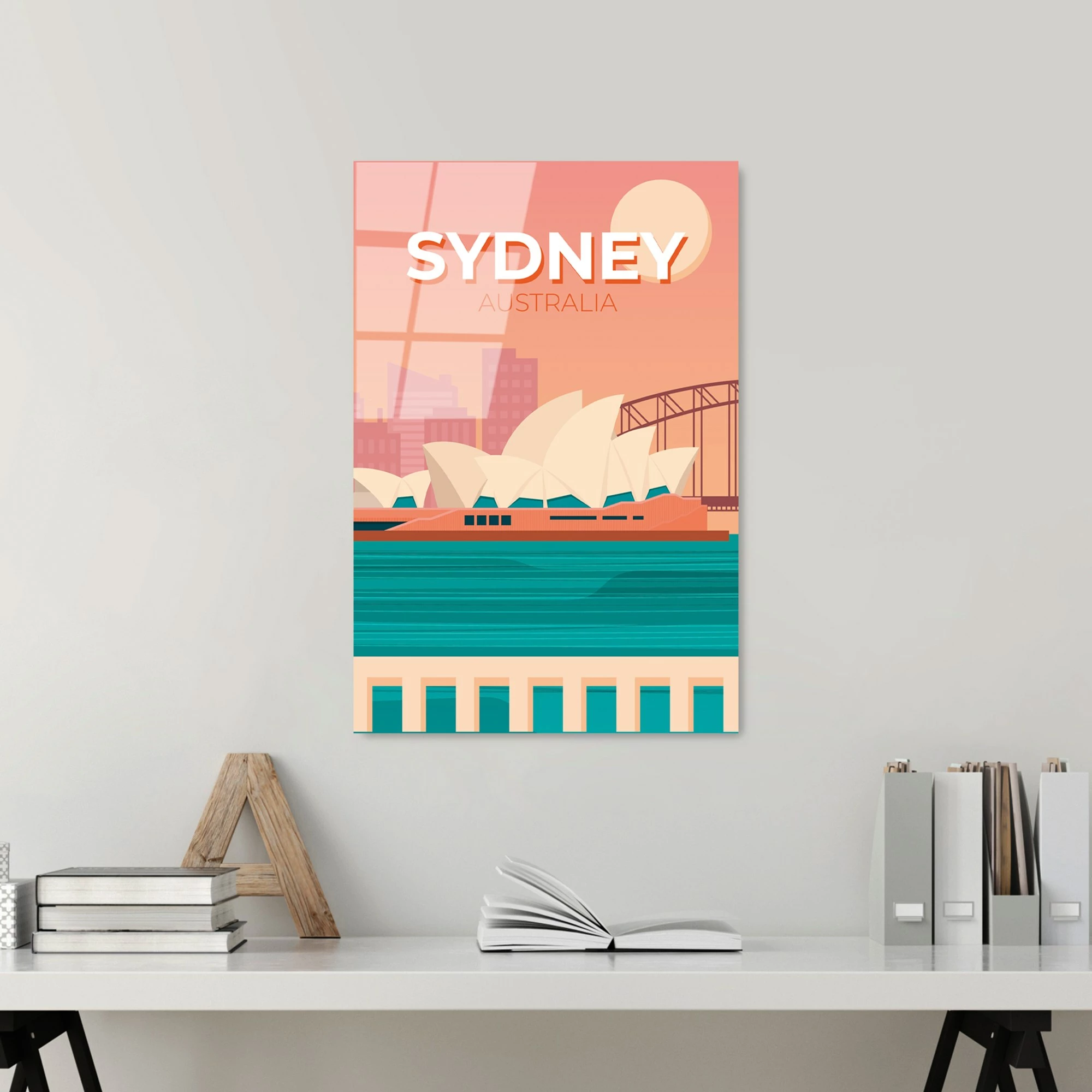 Pikturë dekorative prej xhami të temperuar, shumëngjyrëshe, 30x45cm, Sydney Australia