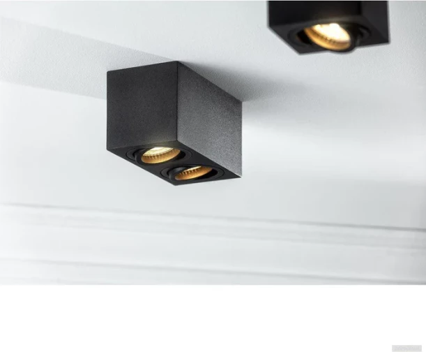 llampë tavani spot GTV AVEIRO DUO BIS 2xGU10 2x20W 220V, e zezë