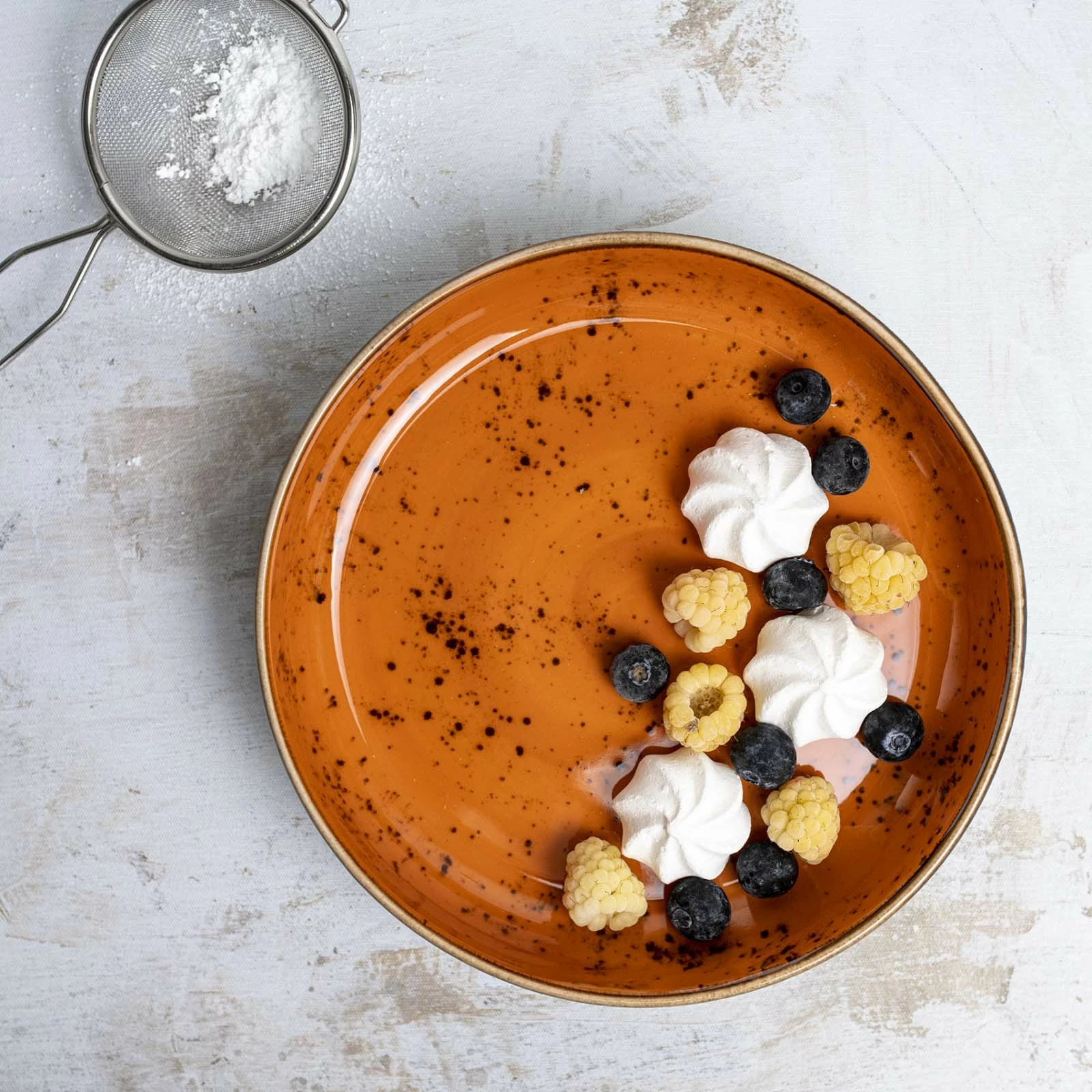 Tas i cekët Fine Dine Dahlia 20 cm, portokalli, set 4 copë