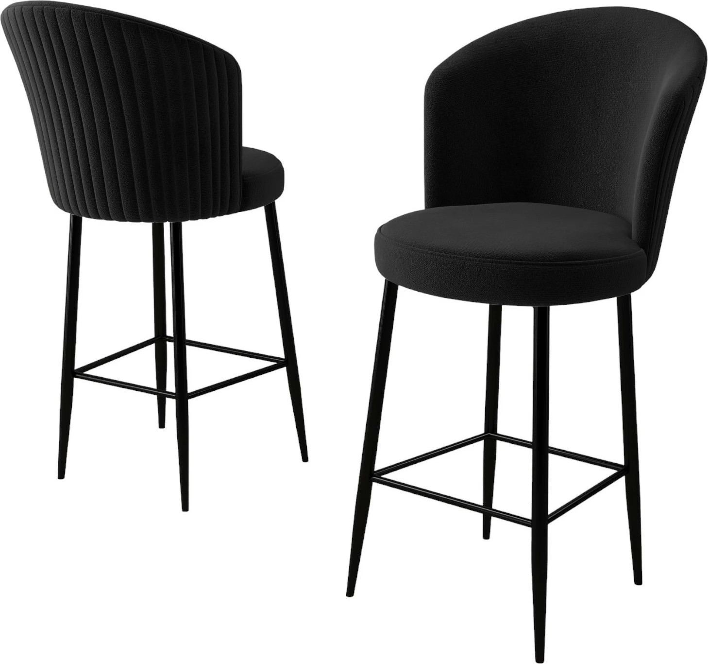 Set karrigesh për bar (2 copë), Hanah Home, Fora, e zezë