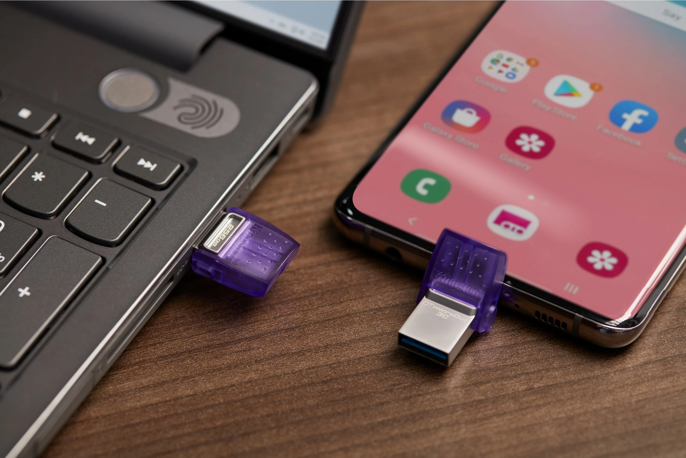 USB Kingston DataTraveler microDuo 3C 256GB, stainless steel/vjollcë