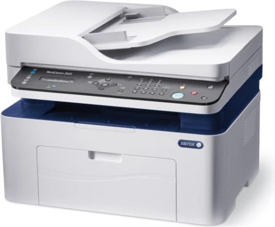 Printer multifunksional lazer XEROX WorkCentre 3025ni A4, bardh/zi, USB/LAN/Wi‑Fi, ADF 40 fletë, bardhë/blu