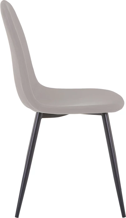 Karrige Bella, ngjyrë gri e lehtë, këmbë metalike të zeza, 43x52x88cm, set prej 2 copë