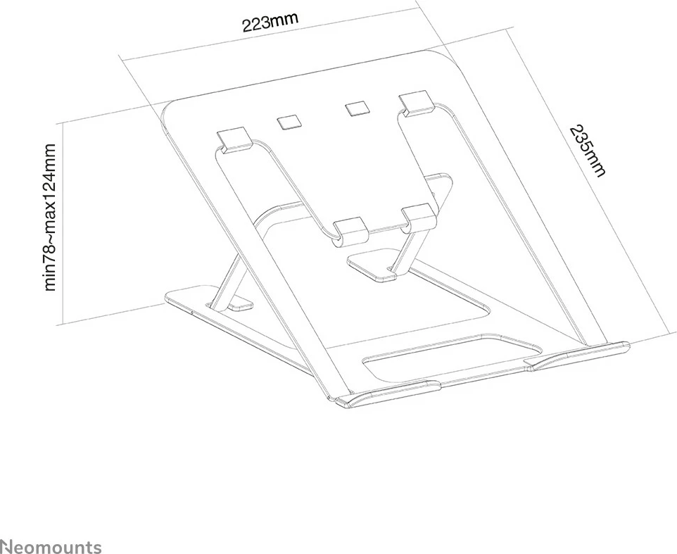 Mbajtës laptopi Newstar NSLS085SILVER, alumini, 10-17 inç, argjendtë