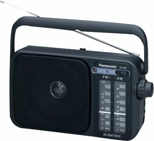 Radio Panasonic RF-2400, analog AM/FM, mono, me rrymë, e zezë