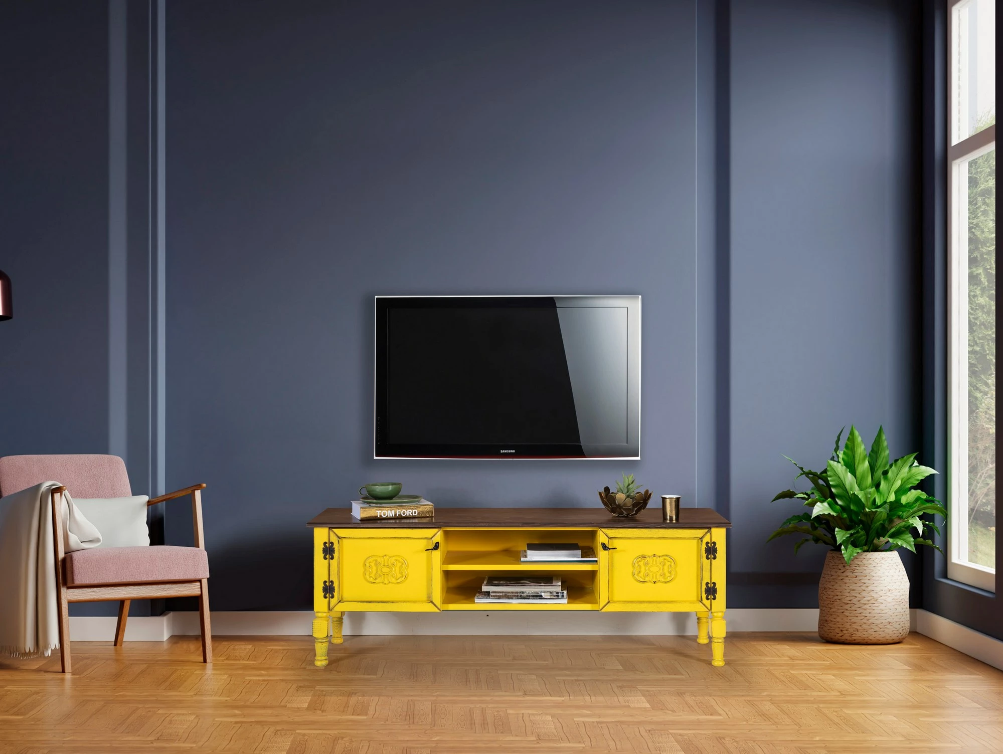 Komodë TV Hanah Home, Ada TV, e verdhë