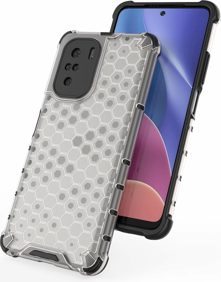 Mbështjellës telefoni Hurtel Honeycomb Case armor për Xiaomi Redmi K40 Pro+, K40 Pro, K40, Poco F3, kaltër
