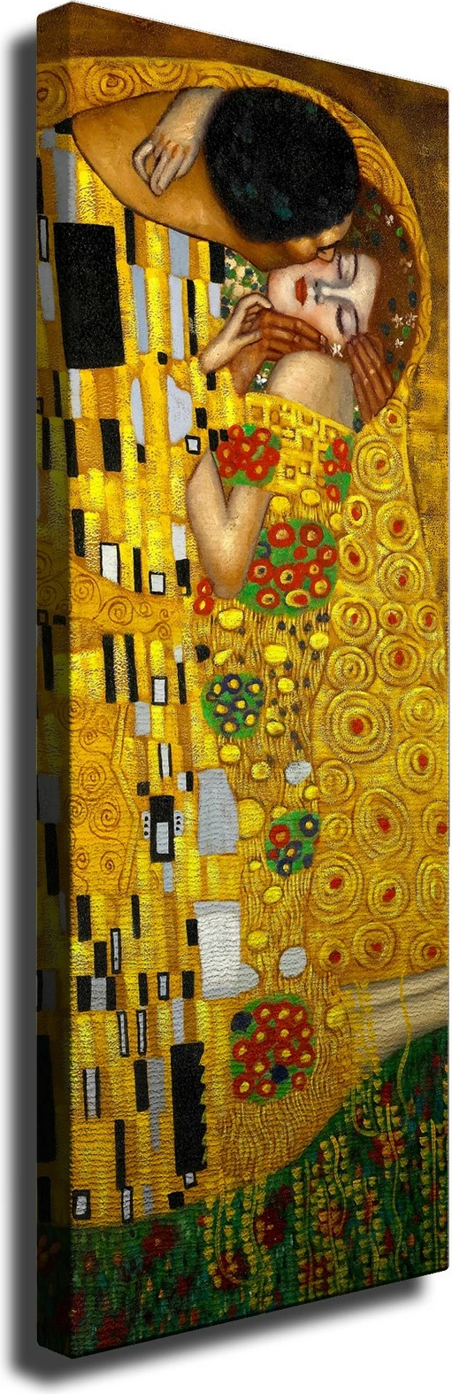 Pikturë dekorative në kanavacë, The Kiss Gustav Klimt, shumëngjyrëshe, Wallity, 30x80cm