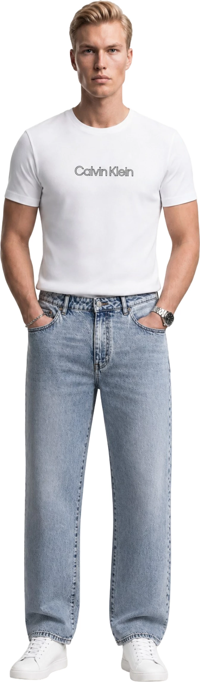 Maicë për meshkuj Calvin Klein Jeans LV04LG812G, e bardhë [Madhësia: S]