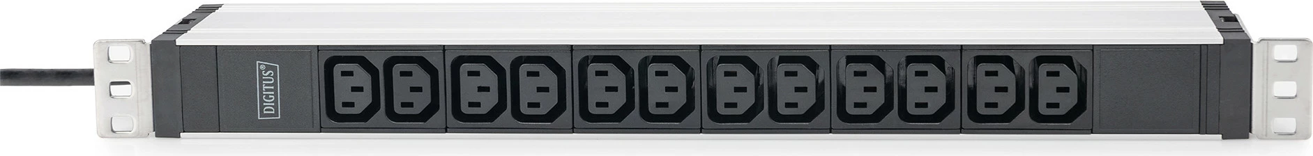 Listë prizash Digitus PDU 1U, 12x C13, 16A, alumini