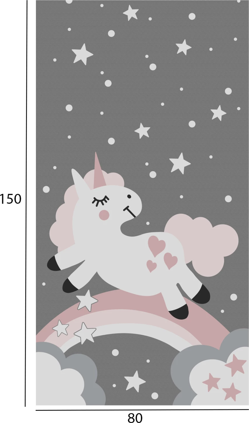 Qilim për fëmijë me njëbrirësh, FH7678.15, 80x150 cm