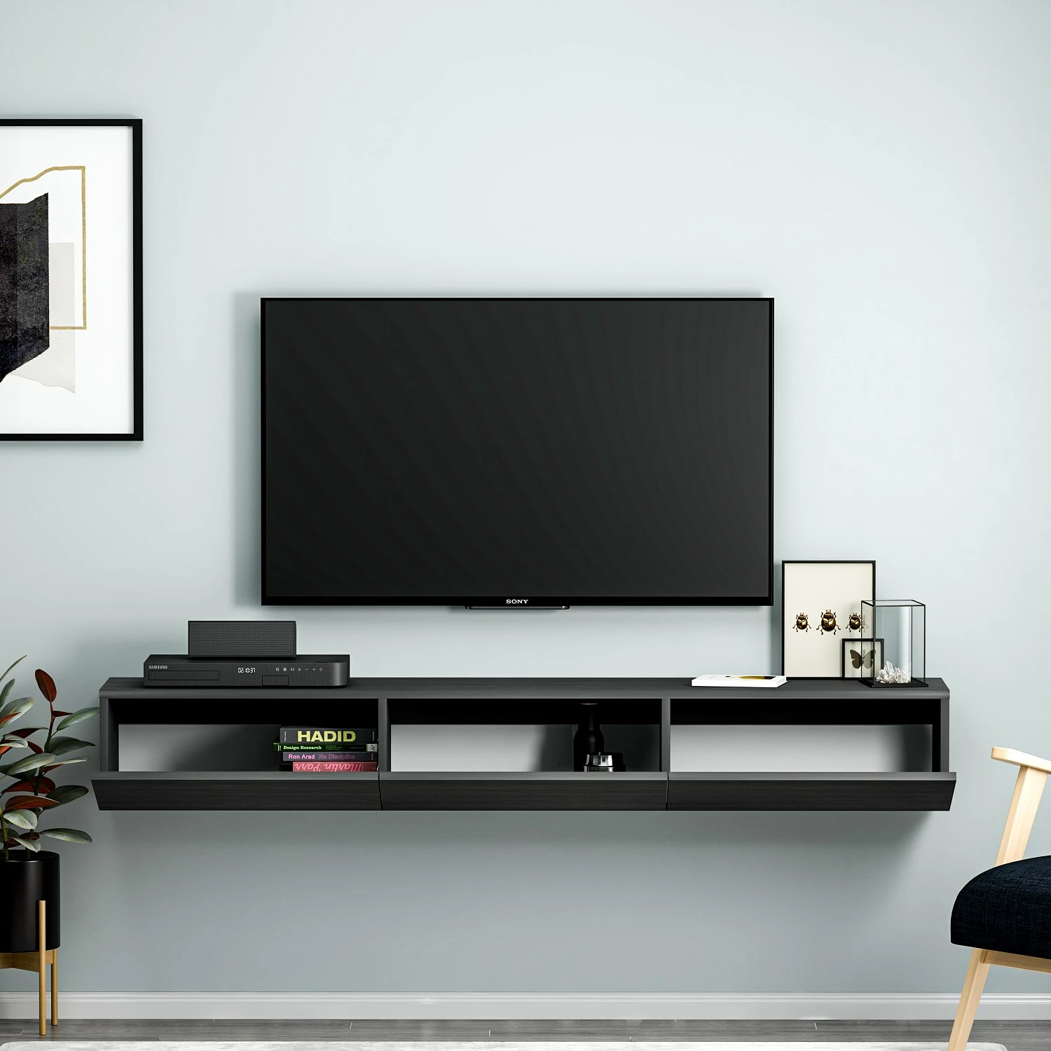 Komodë TV Hanah Home, ngjyrë terrakote e zezë