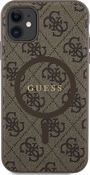 Mbështjellës Guess GUHMN61G4GFRW për iPhone 11/XR 6.1", 4G Collection, lëkurë, MagSafe, kafe