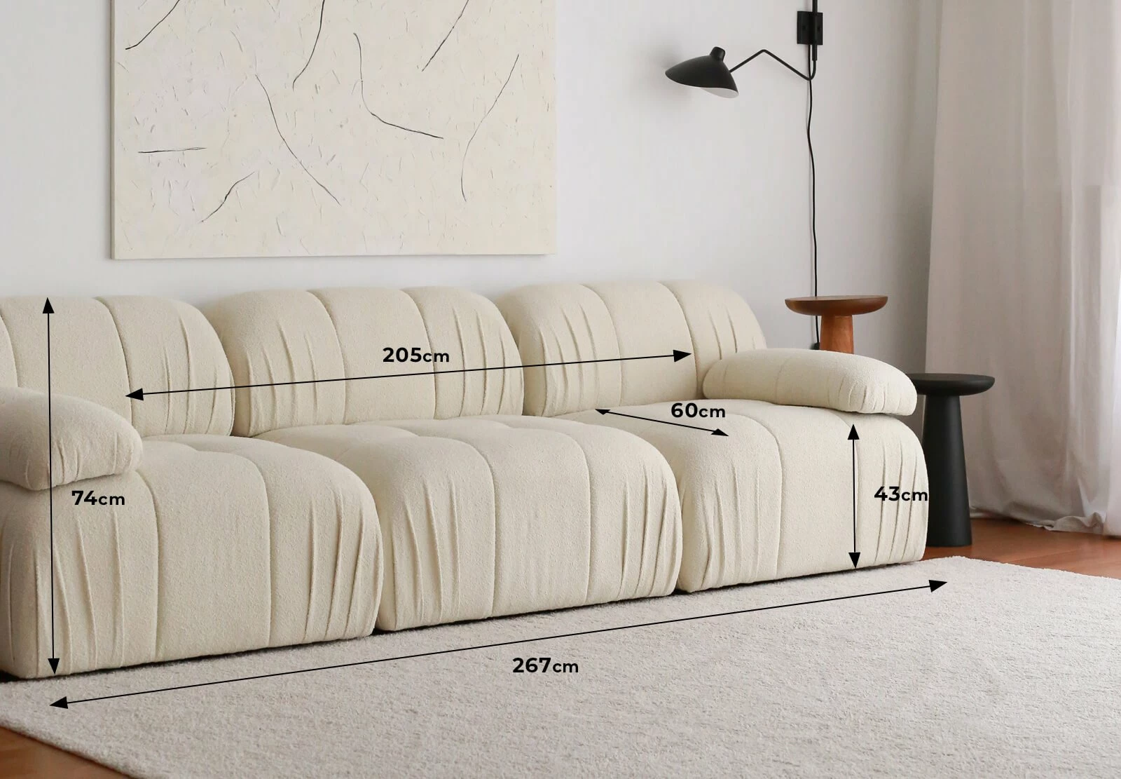 Divan treshe Atelier del Sofa, Soli 3 vende, i bardhë