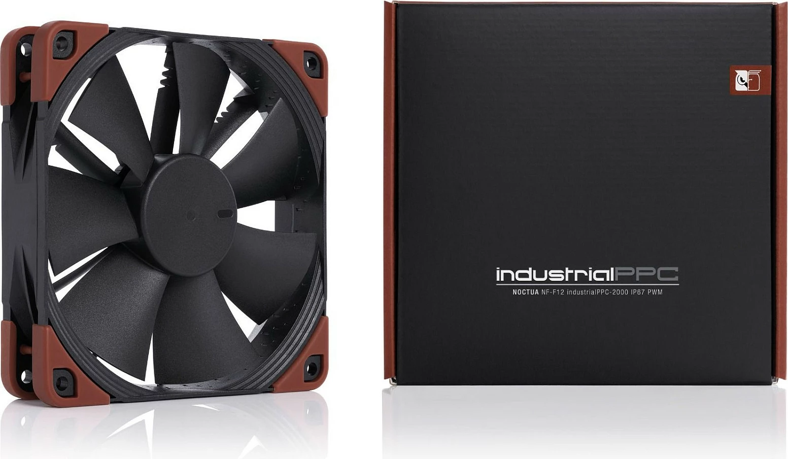Ventilator kasë Noctua NF-F12 industrialPPC-24V-2000 SP, 120mm, PWM, IP67, 24V, zi/kafe
