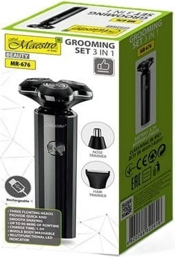 Makinë rroje Maestro MR-676 3-në-1, me trimmer, USB Type-C, e zezë