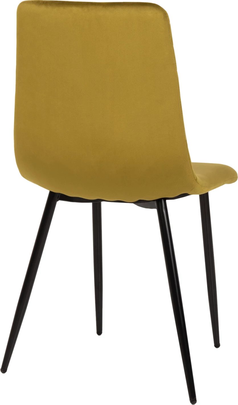 Karrige ngrënieje LATRELL, FH8587.07, kadife jeshile ulliri, këmbë metali të zeza, 43x54x88H cm, set prej 4 copash