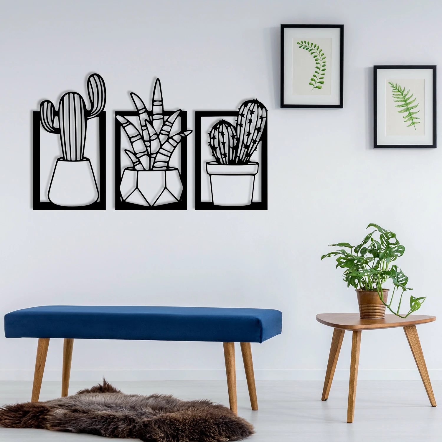 Aksesor dekorativ metalik për mur Wallity, Nazen, ngjyrë e zezë, 49x29cm