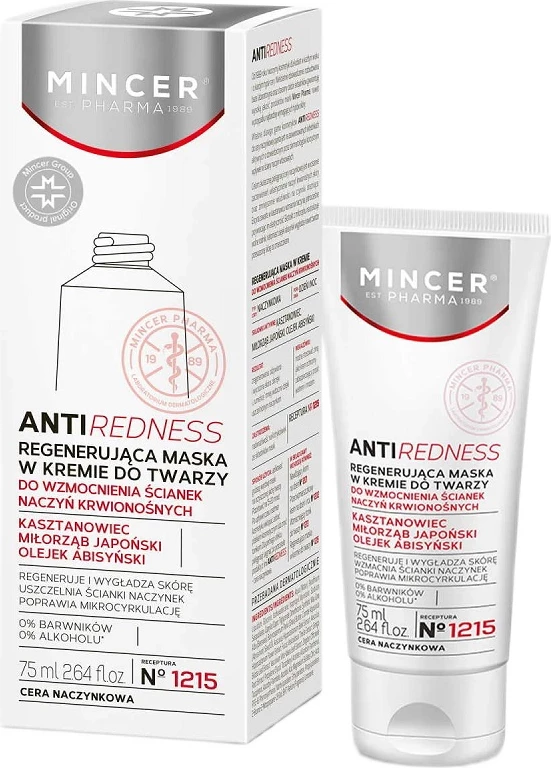 Maskë krem rigjeneruese për fytyrë për femra Mincer Pharma AntiRedness No.1215, 75ml