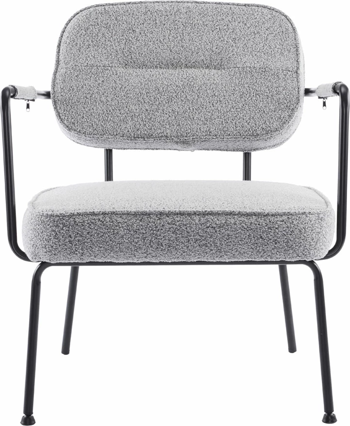 Karrige e ulët Prisley, ngjyrë gri e çelët, 73x66x78