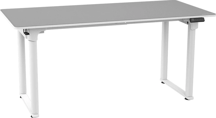 Tavolinë gaming elektrike COUGAR E-GRAV 160, rregullim lartësie, ekran LCD, menaxhim kabllosh, e bardhë