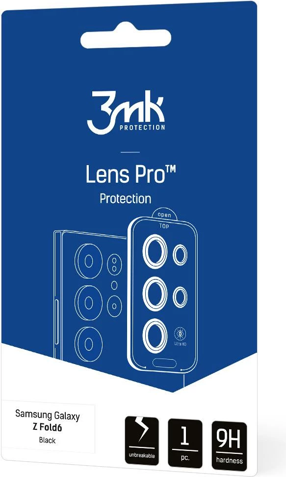 Xham i temperuar për kamerë 3mk Protection Lens Pro, për Samsung Galaxy Z Fold 6, Zi