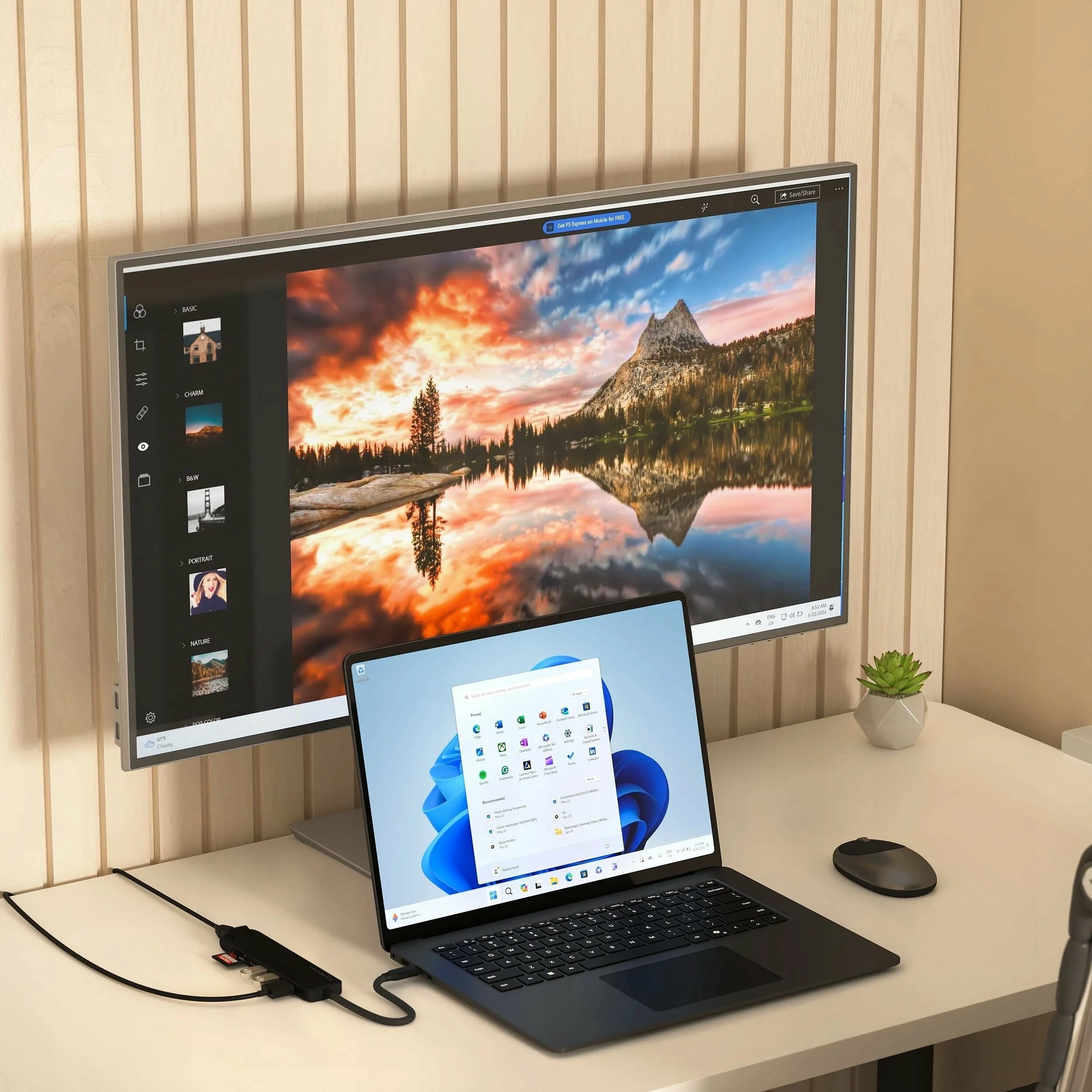 Adapter multiport USB-C Satechi 7-in-1 Slim, Ethernet, HDMI 4K@60Hz, USB-C PD 100W, 2x USB-A 10Gb/s, Micro/SD, i zi