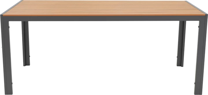 Tavolinë me karrige Nares-Raven set prej 5 copë alumini dhe kompensatë ngjyrë natyrale 180x90x72.5cm