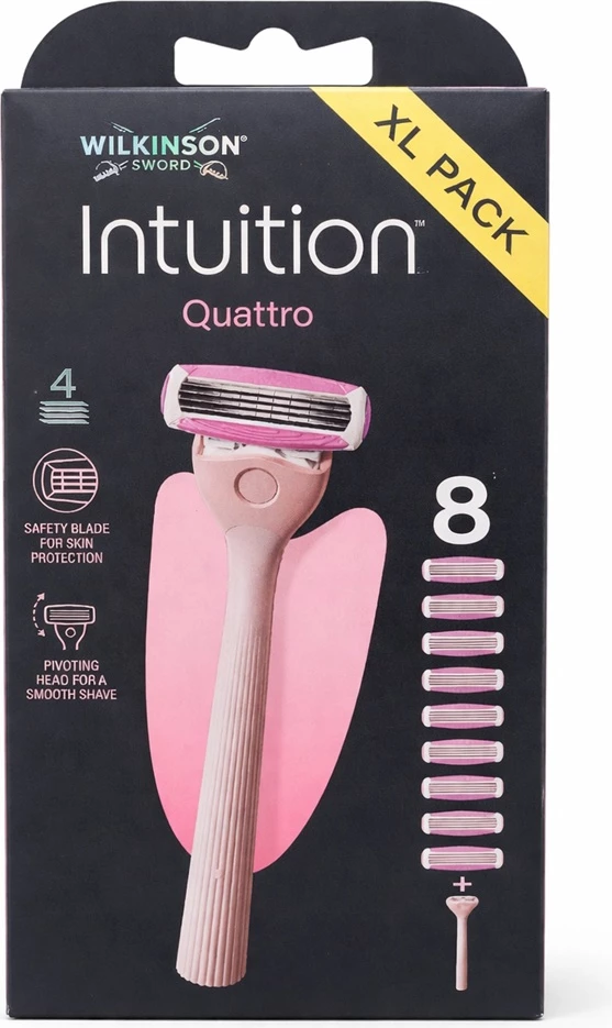 Brisk për femra Wilkinson Intuition Quattro, 8 thika rezervë